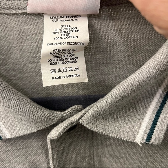 NFL Men's Gray and Green Philadelphia Eagles Y2K Polo XL - Picture 8 of 9